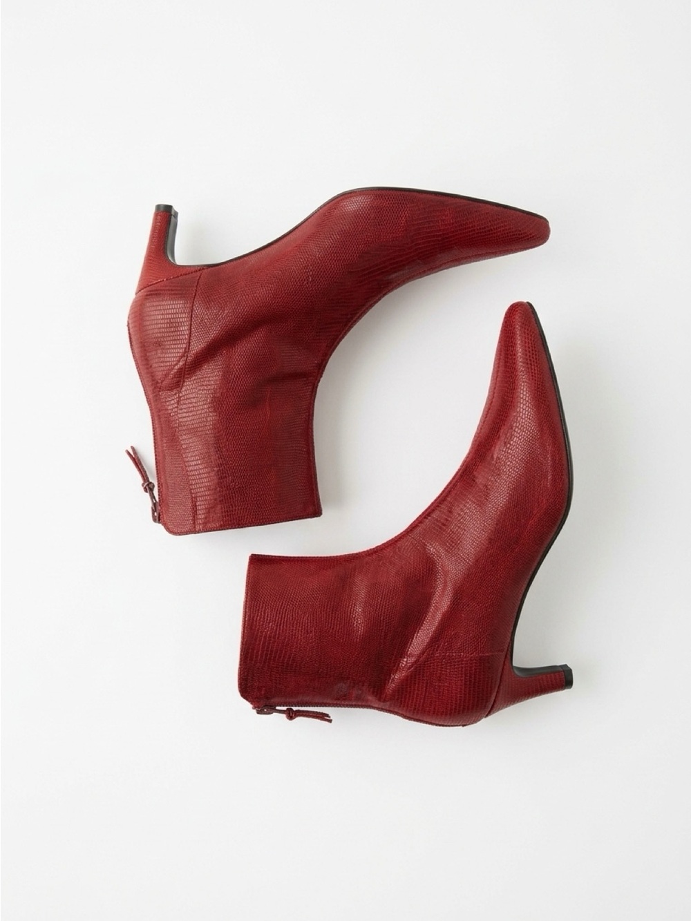 Stuart Weitzman Red Leather Ankle Boots Size 7.5